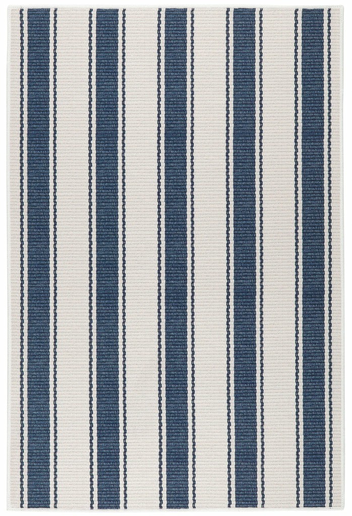 Blue Awning Stripe Machine Washable Rug Dash & Albert Machine Washable Rugs