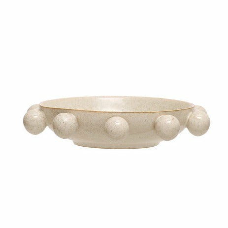 Bowl In Cream Glaze Finish Decor