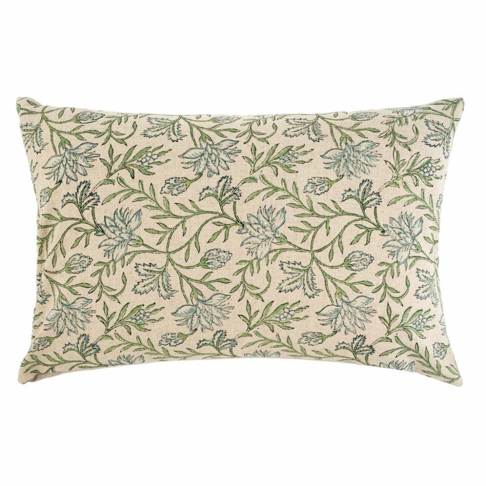 Carolina Block Print Lumbar Pillow 16″ X 24″ Decor