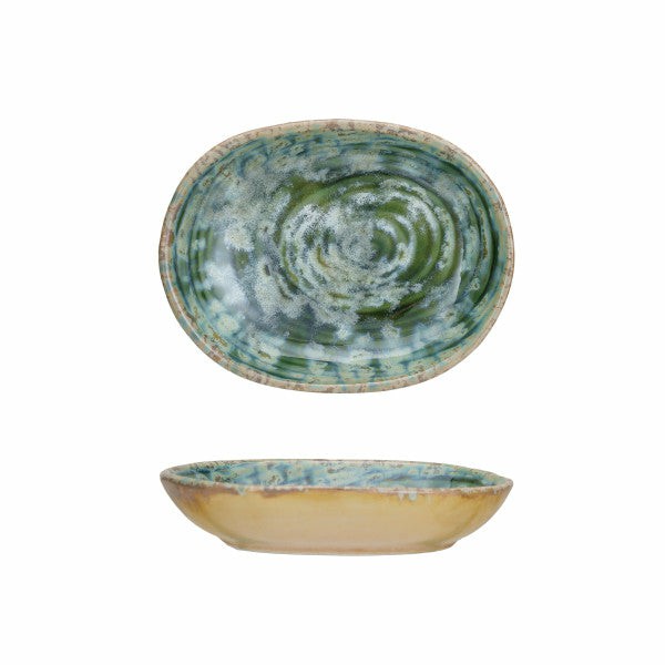 Clay Dish With Green Glaze Kitchen