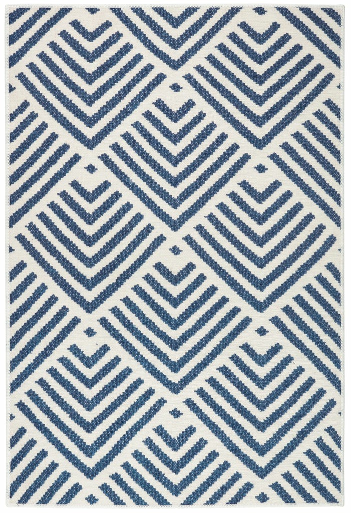 Cleo Navy Machine Washable Rug Dash & Albert Machine Washable Rugs