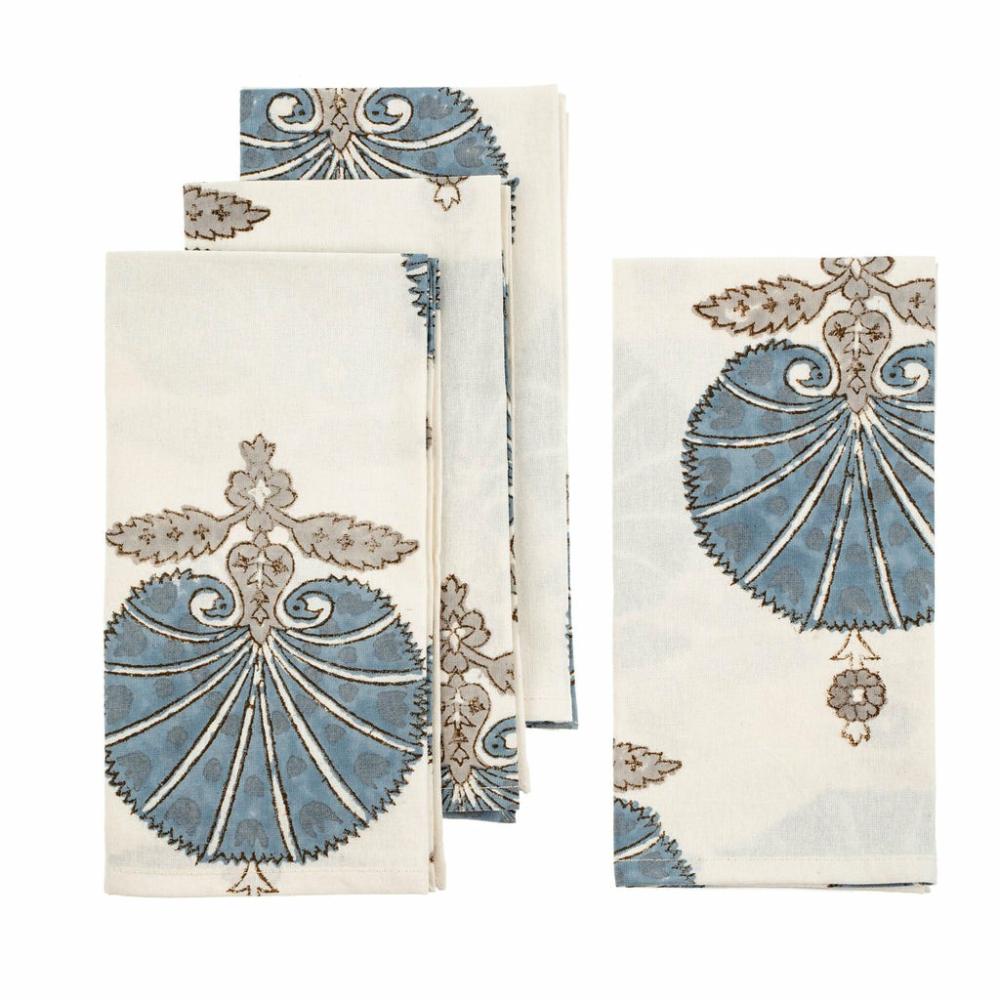 Flora Block Print Napkins Kitchen