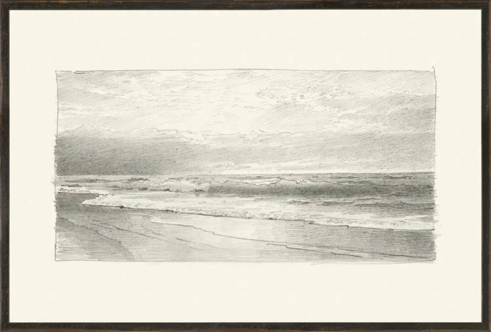 Graphite Seascape Ii Framed Print Framed Prints