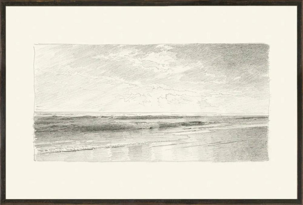 Graphite Seascape Iii Framed Print Framed Prints