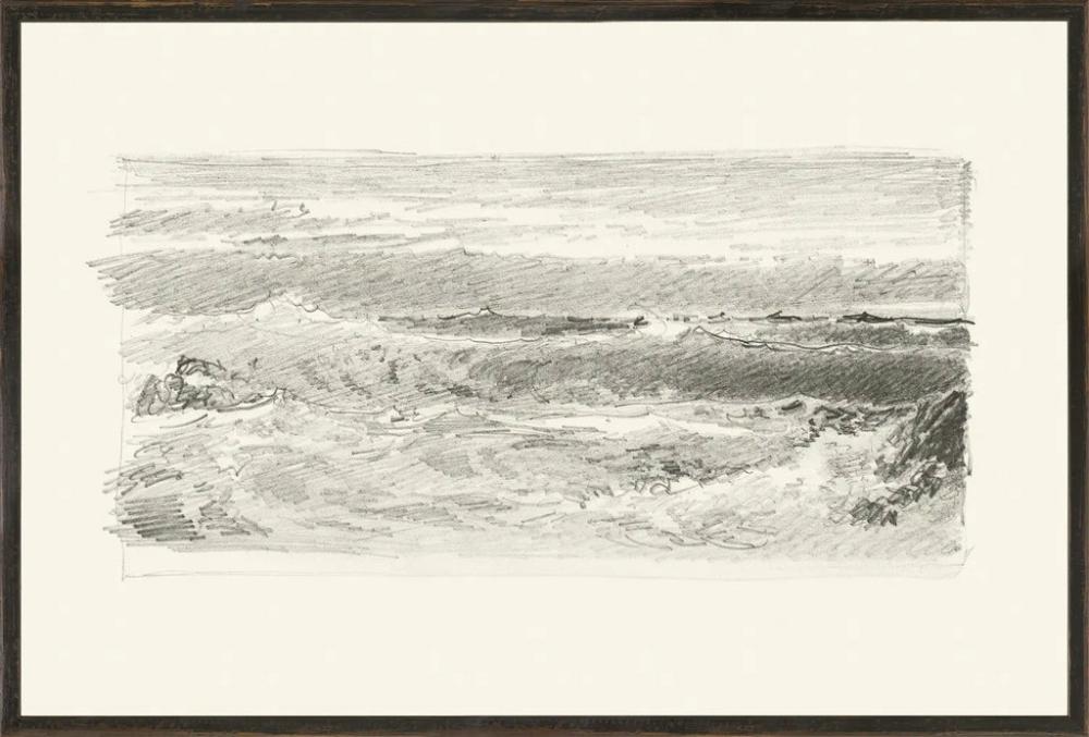 Graphite Seascape Vi Framed Print Framed Prints