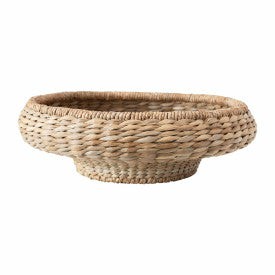 Hand-Woven Water Hyacinth And Rattan Bowl Baskets