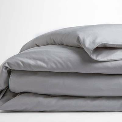 If Only Home Luxury Organic Duvet Cover Grey Quartz Bed & Bath