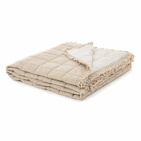 Lally Linen Coverlet Natural (Two Sizes Available) Bed & Bath