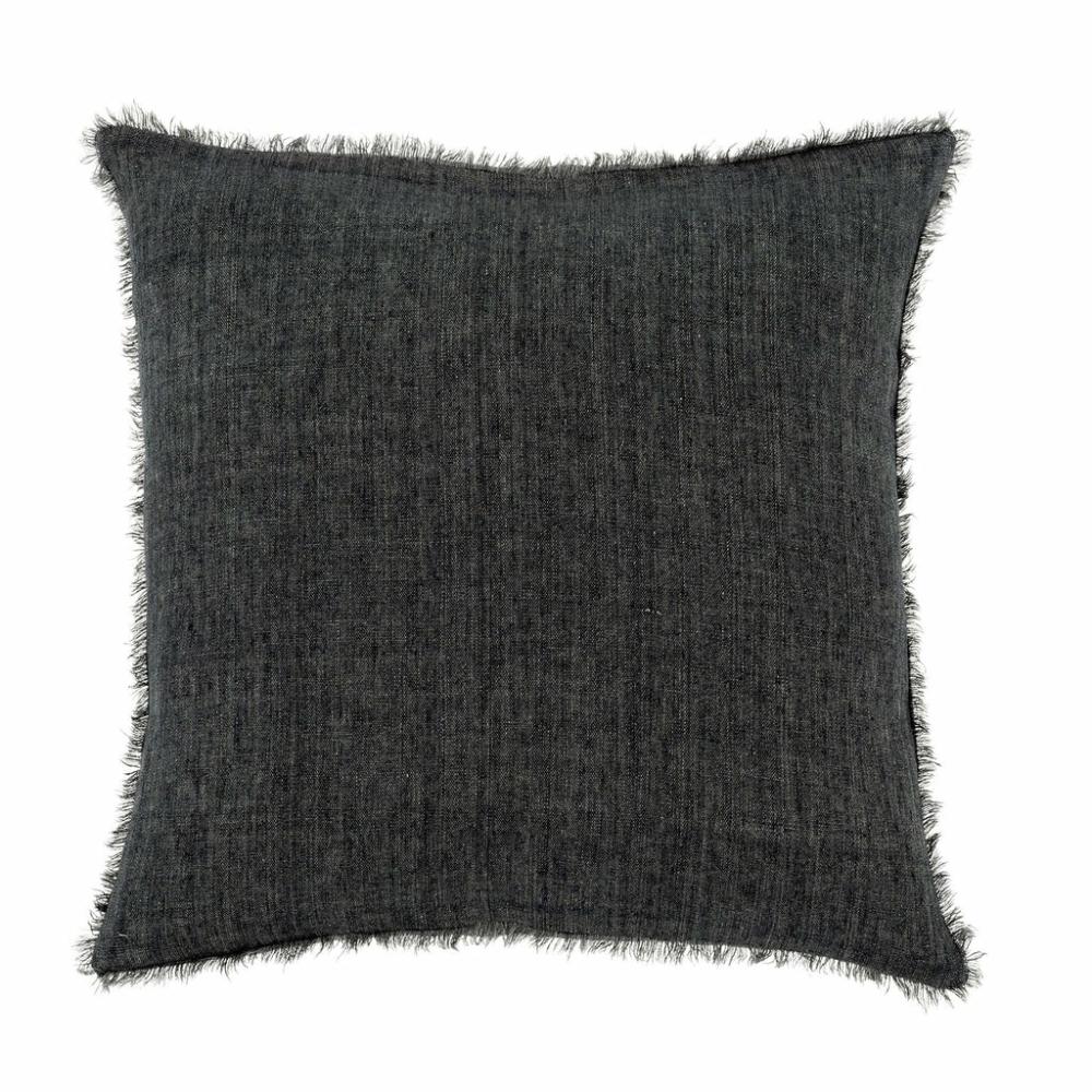 Lina Linen Pillow Charcoal (20″X20″) Decor