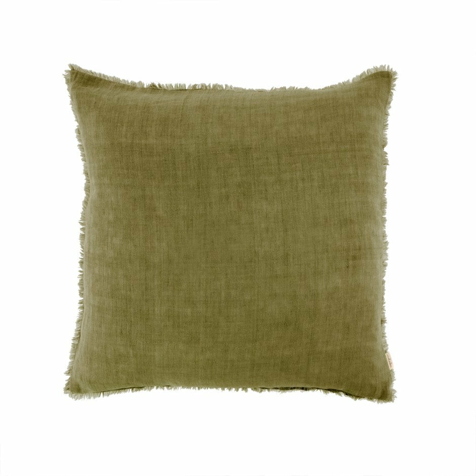 Lina Linen Pillow Dark Moss Decor