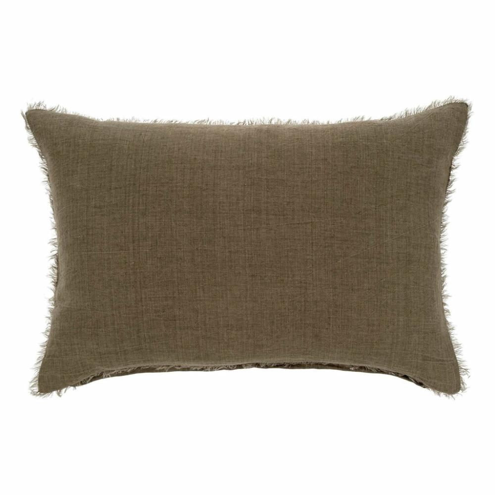 Lina Linen Pillow Mink (16″ X 24″) Decor