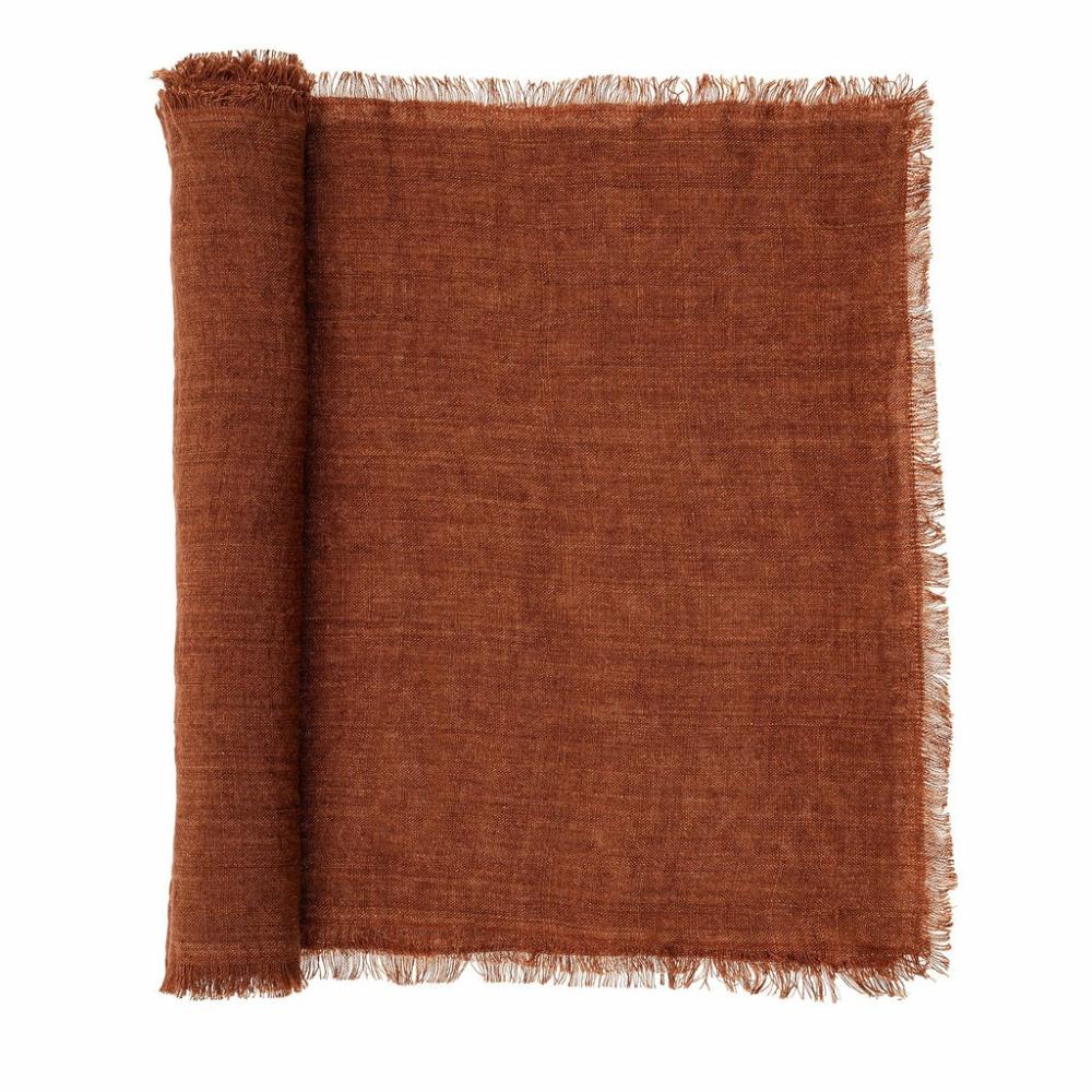 Linen Runner Burnt Umber Kitchen