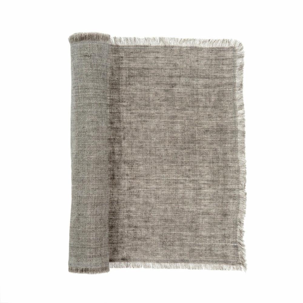 Linen Runner Warm Grey Kitchen