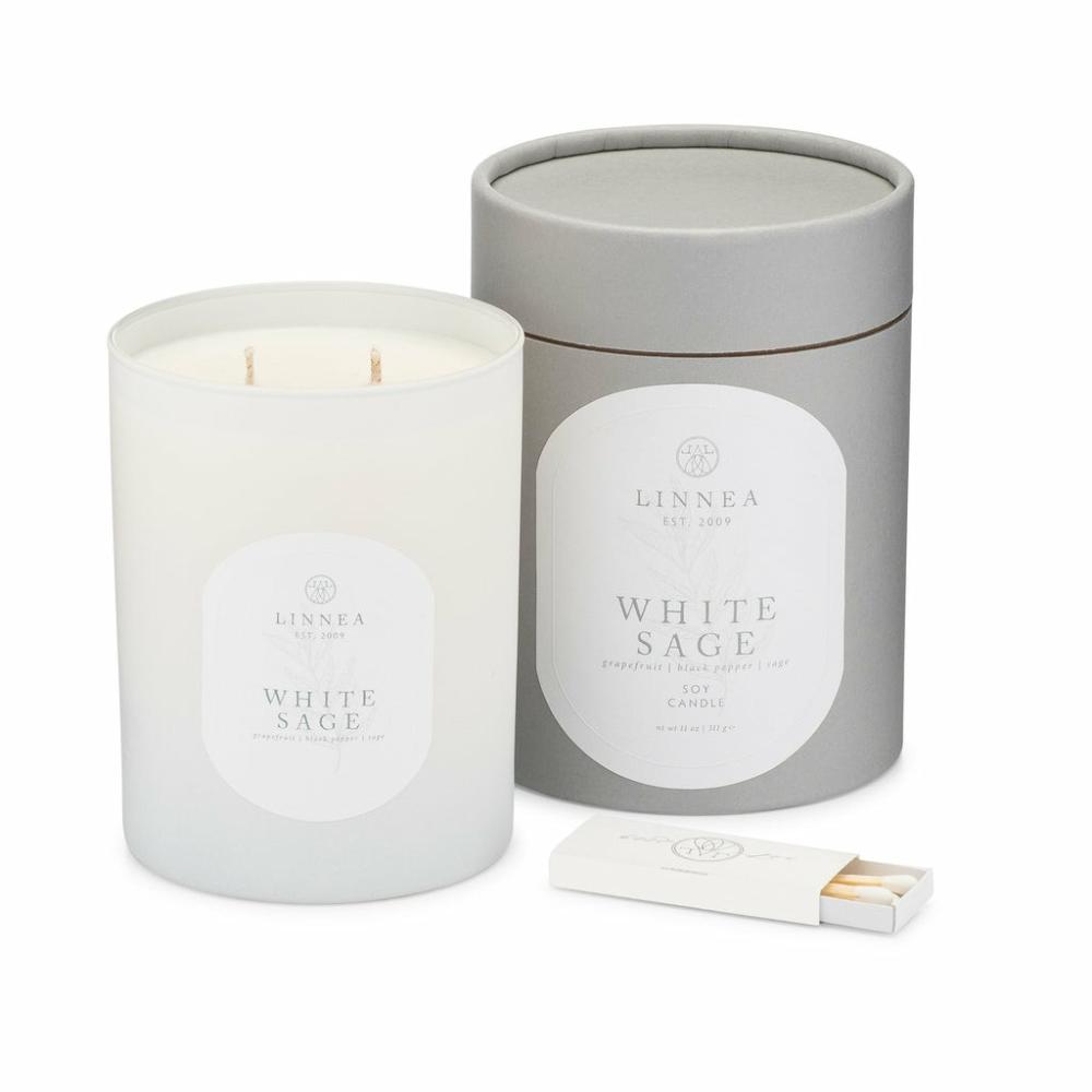 Linnea White Sage Candle Decor