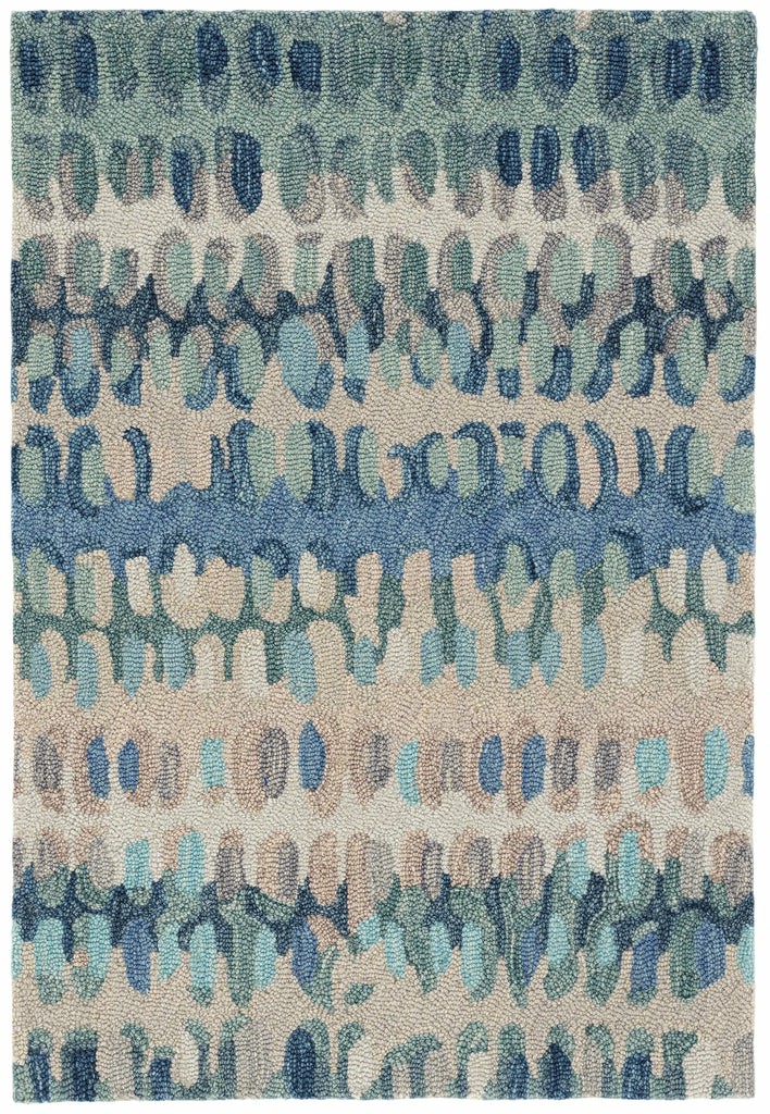 Paint Chip Blue Hand Micro Hooked Wool Rug Dash & Albert Wool Rugs