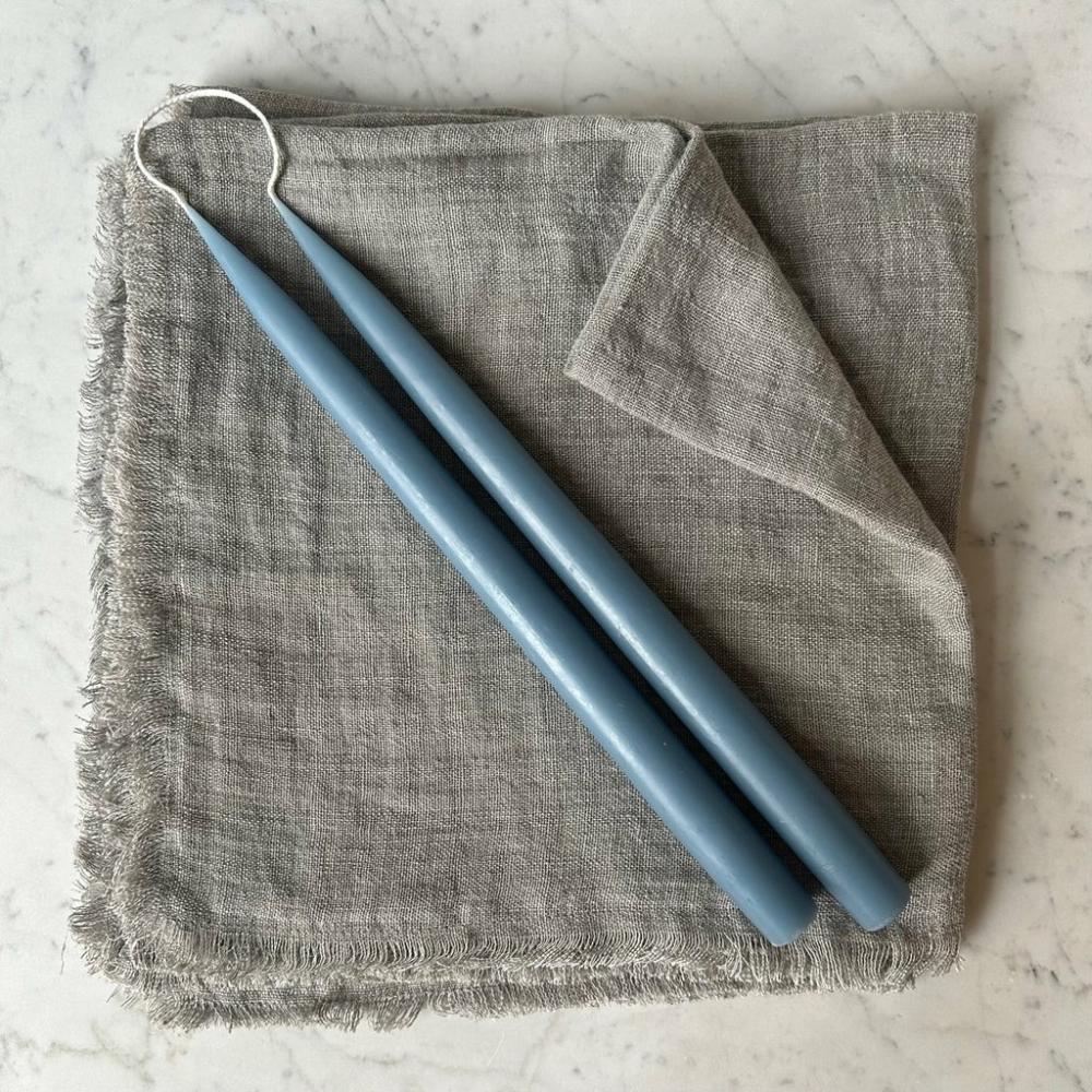 Pair Of Hand-Dipped Danish Tapers Blue Decor