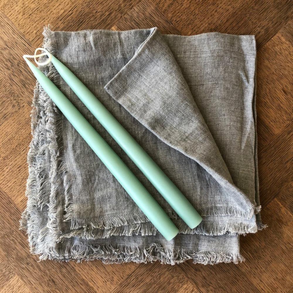 Pair Of Hand-Dipped Danish Tapers Mint Candles