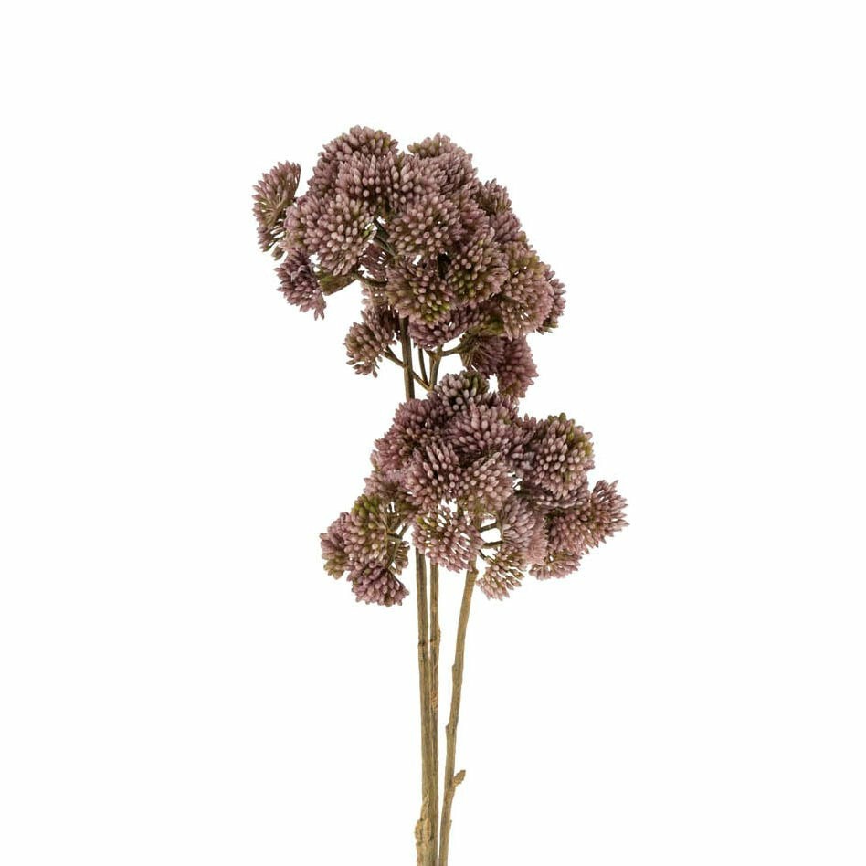 Pom Pom Floral Spray Mauve Decor