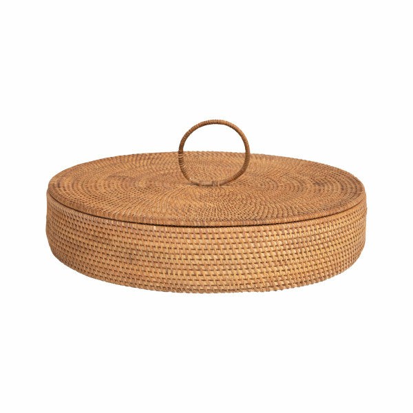 Rattan Lidded Organizer Baskets