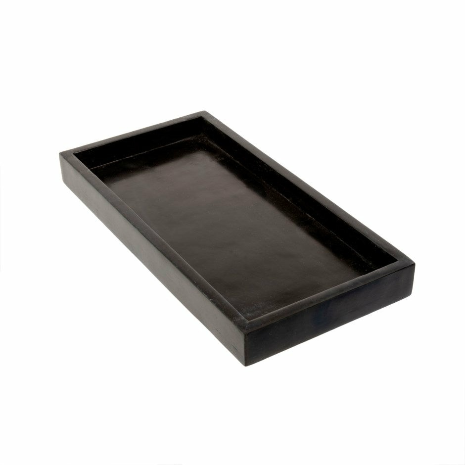 Rectangular Black Stone Tray Small Bath Accessories