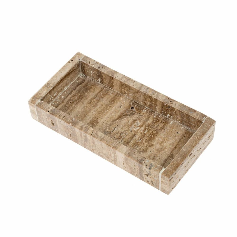 Rectangular Travertine Tray Small Bath Accessories