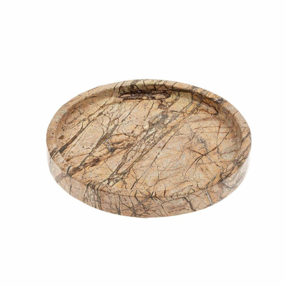 Round Rainforest Marble Tray Decor