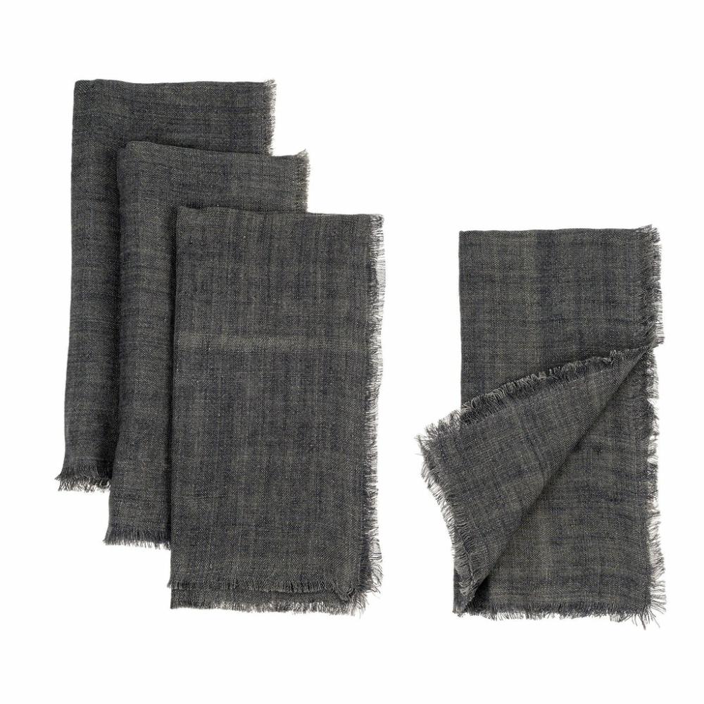 Set Of 4 Linen Napkins Coal Kitchen