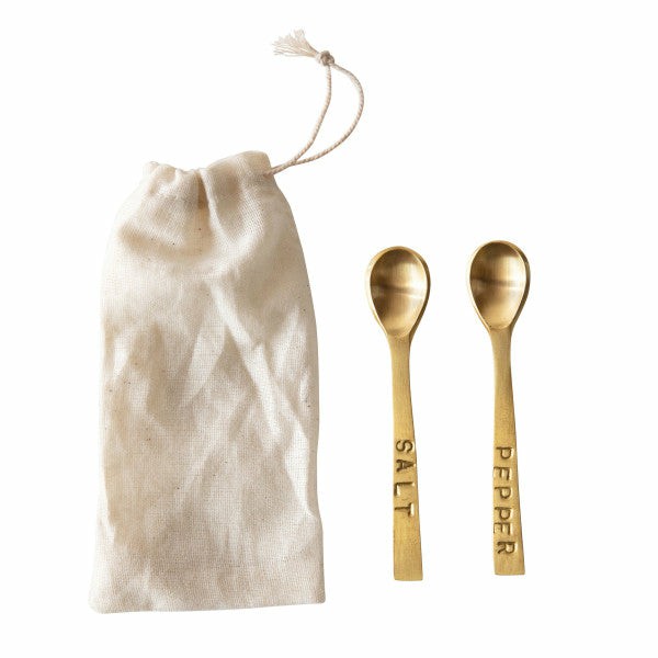 Set Of Two Salt & Pepper Spoons Kitchen