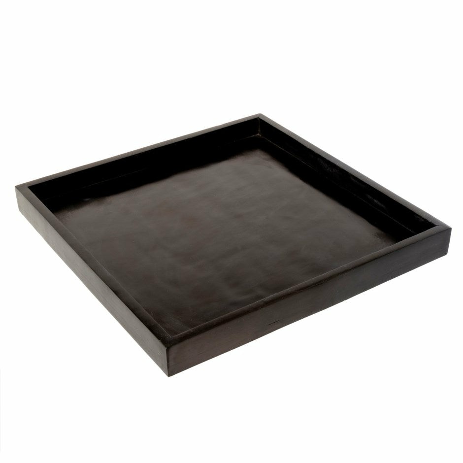 Square Black Stone Tray Large Bath Accessories