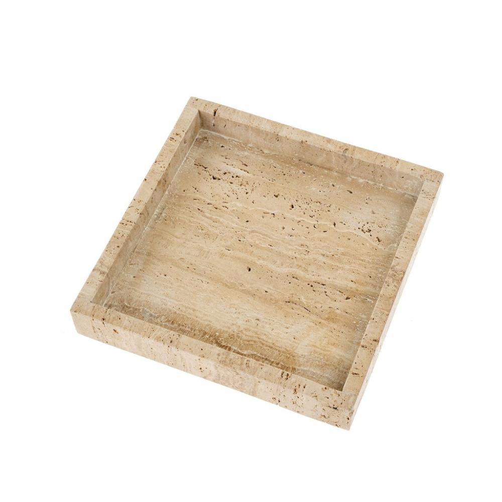 Square Travertine Tray Bath Accessories