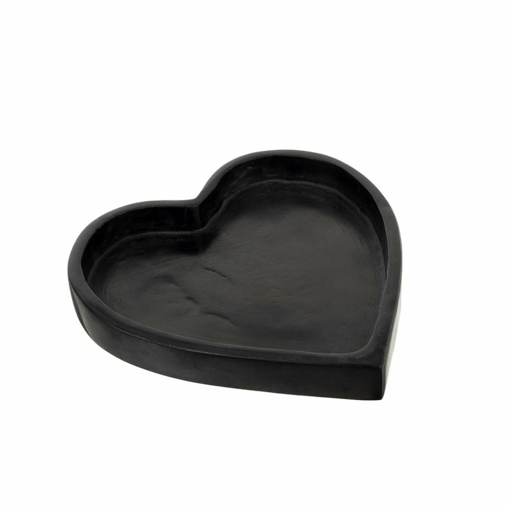 Stone Heart Dish Black Decor