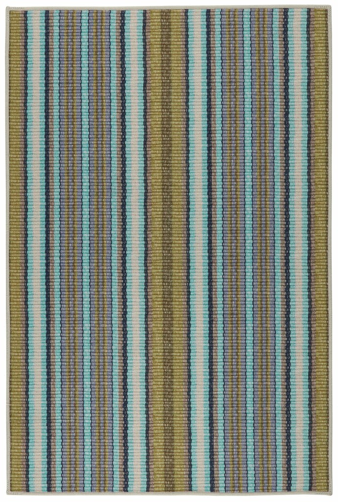 Treehouse Stripe Green Machine Washable Rug Dash & Albert Machine Washable Rugs