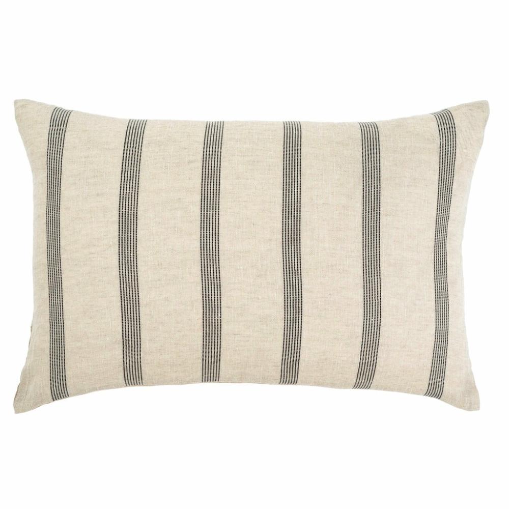 Valley Stripe Linen Lumbar Pillow Decor