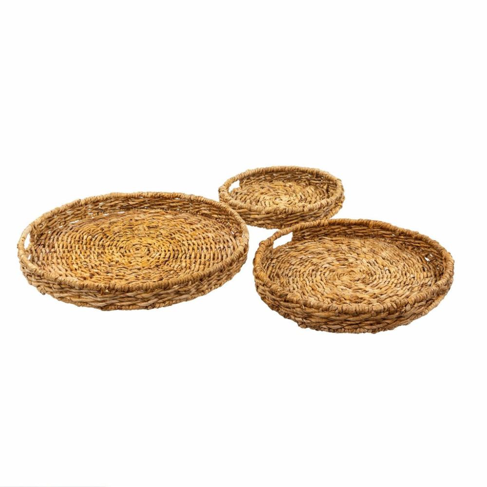 Woven Abaca Trays Three Sizes Available Decor