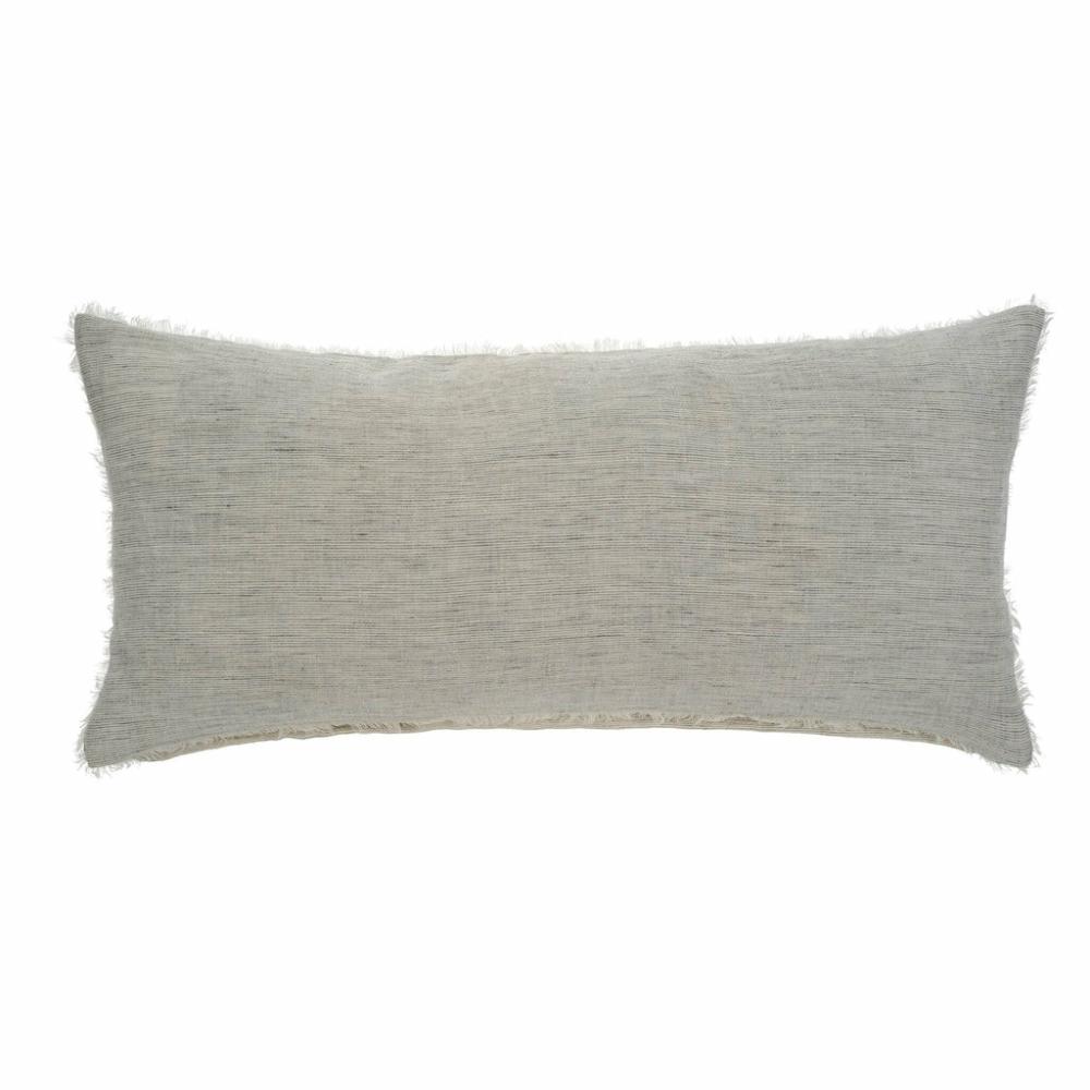 Lina Linen Pillow Grey Stripe (14″ X 31″) Bed & Bath