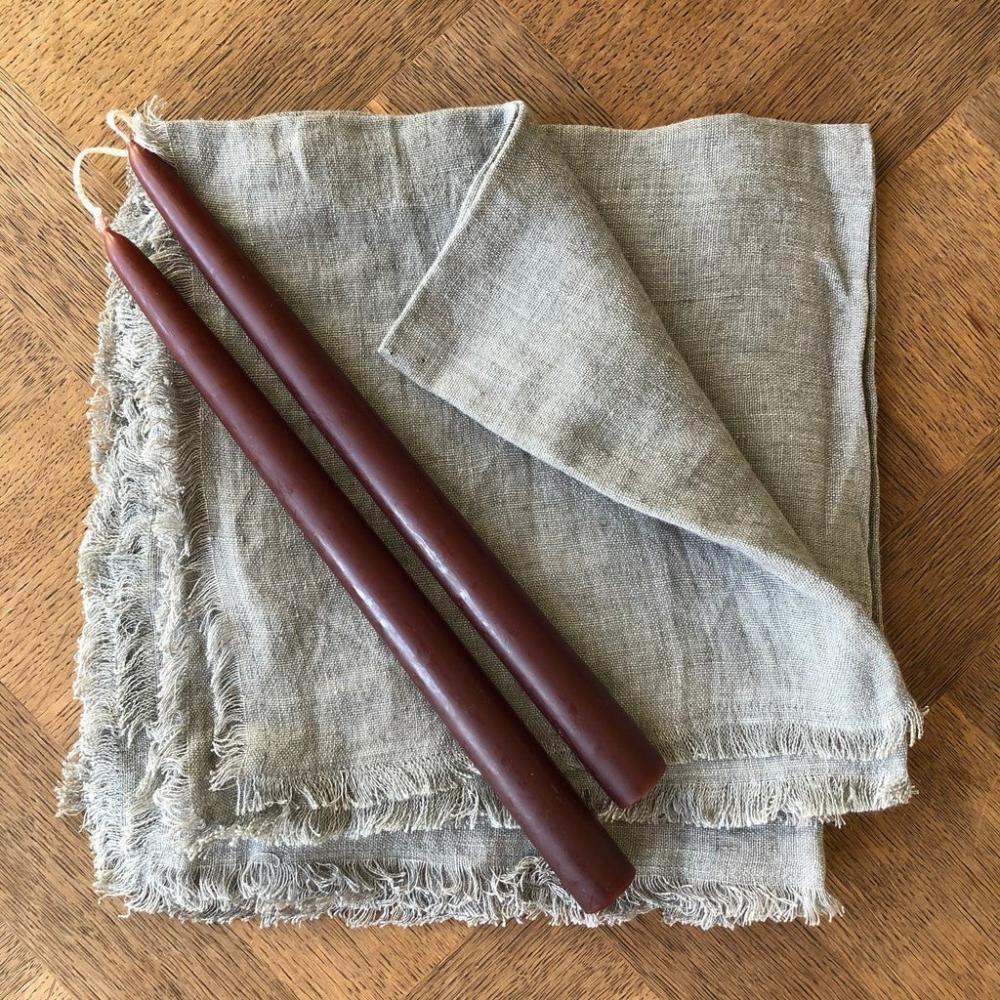 Pair Of Hand-Dipped Danish Tapers Oxblood Candles