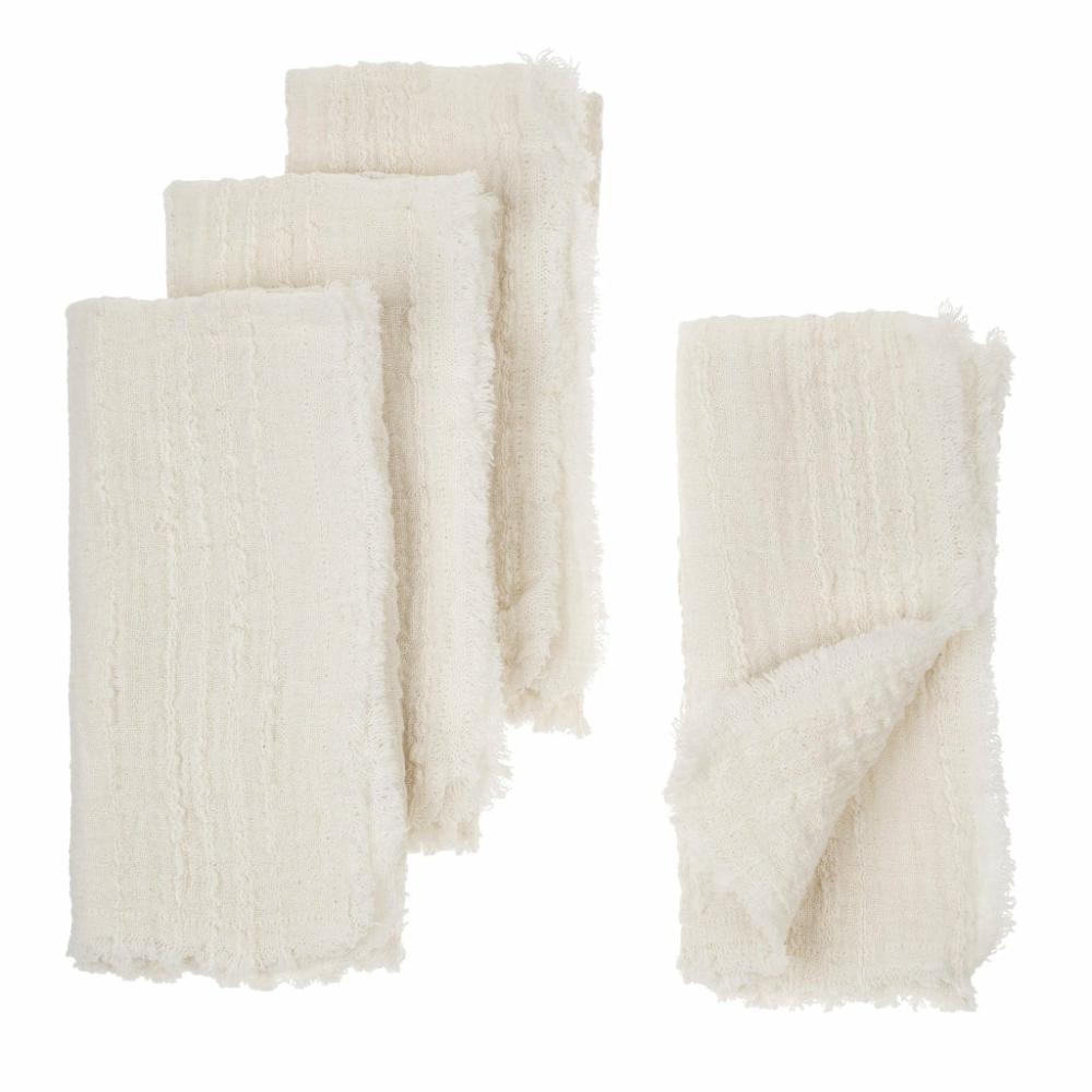 Savoie Frayed Edge Napkin White Kitchen