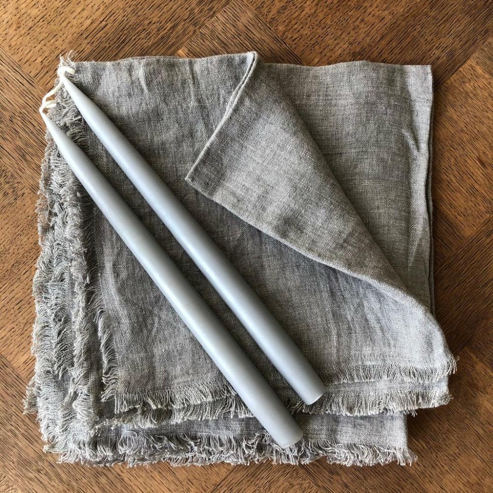 Pair Of Hand-Dipped Danish Tapers Cool Grey Candles