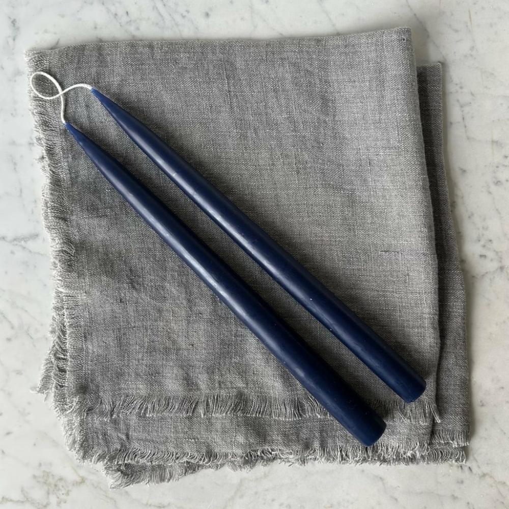 Pair Of Hand-Dipped Danish Tapers Navy Candles